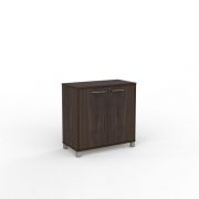 cubit cupboard dark oak with silver handles and feet LOW