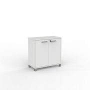 cubit cupboard white with silver handles and feet LOW