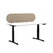 Arc-acoustic-desk-screen-bottom-mounted-in-dark-camel
