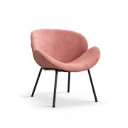 Davis-chair-coral-boucle-with-black-metal-legs