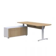Summit-II-Executive-Desk-with-left-hand-return-white-frame-with-classic-oak