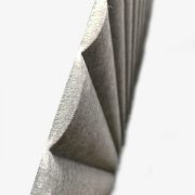 acoustic wave panel wall panel in lgiht grey close up