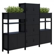 Grid 40 Locker and Planter Display Black
