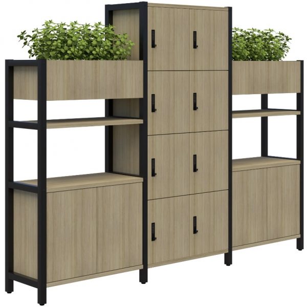Grid 40 Locker and Planter Display Unit