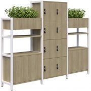 Grid 40 Locker and Planter Display Unit - White