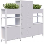Grid 40 Locker and Planter Display White