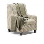 Appian chair - cream check upholstery w blanket