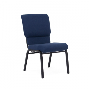 Blue church chair - front