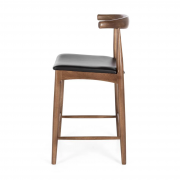 Elbow barstool - walnut, black, side