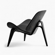 Shell chair - Black leather, black