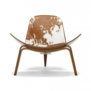 Shell chair - cowhide - ash, brown hide