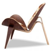 shell chair - cowhide - walnut, black